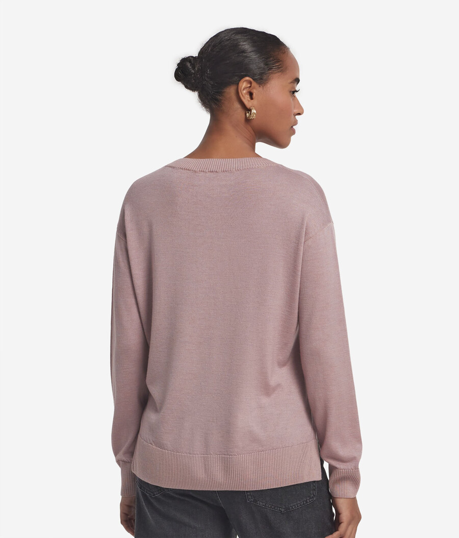 rundhals-kaschmirpullover mit schlitzen