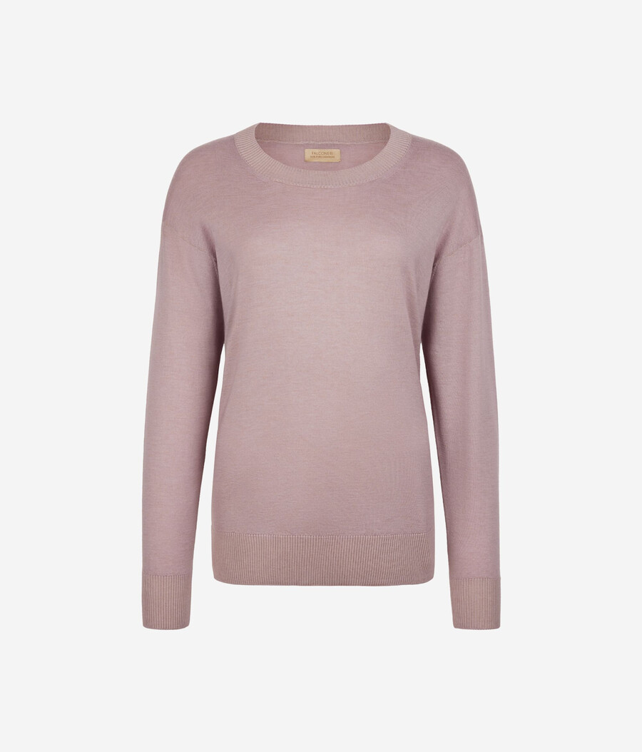 rundhals-kaschmirpullover mit schlitzen