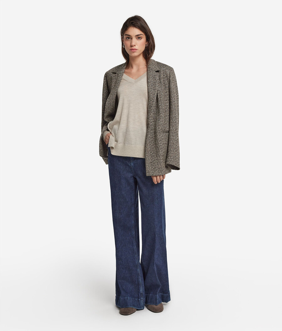 kaschmirpullover mit v-ausschnitt und schlitzen
