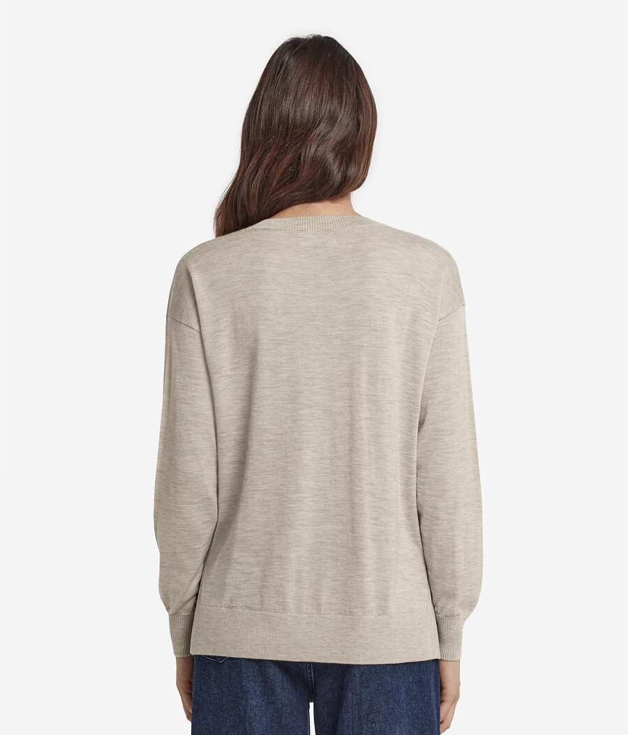 kaschmirpullover mit v-ausschnitt und schlitzen