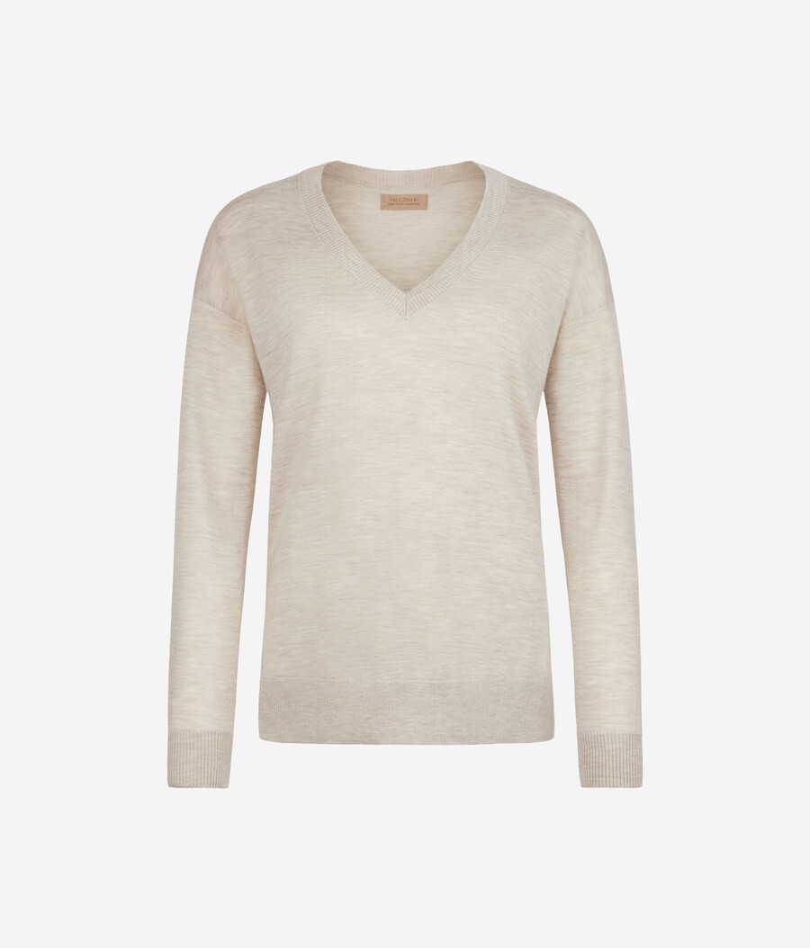 kaschmirpullover mit v-ausschnitt und schlitzen