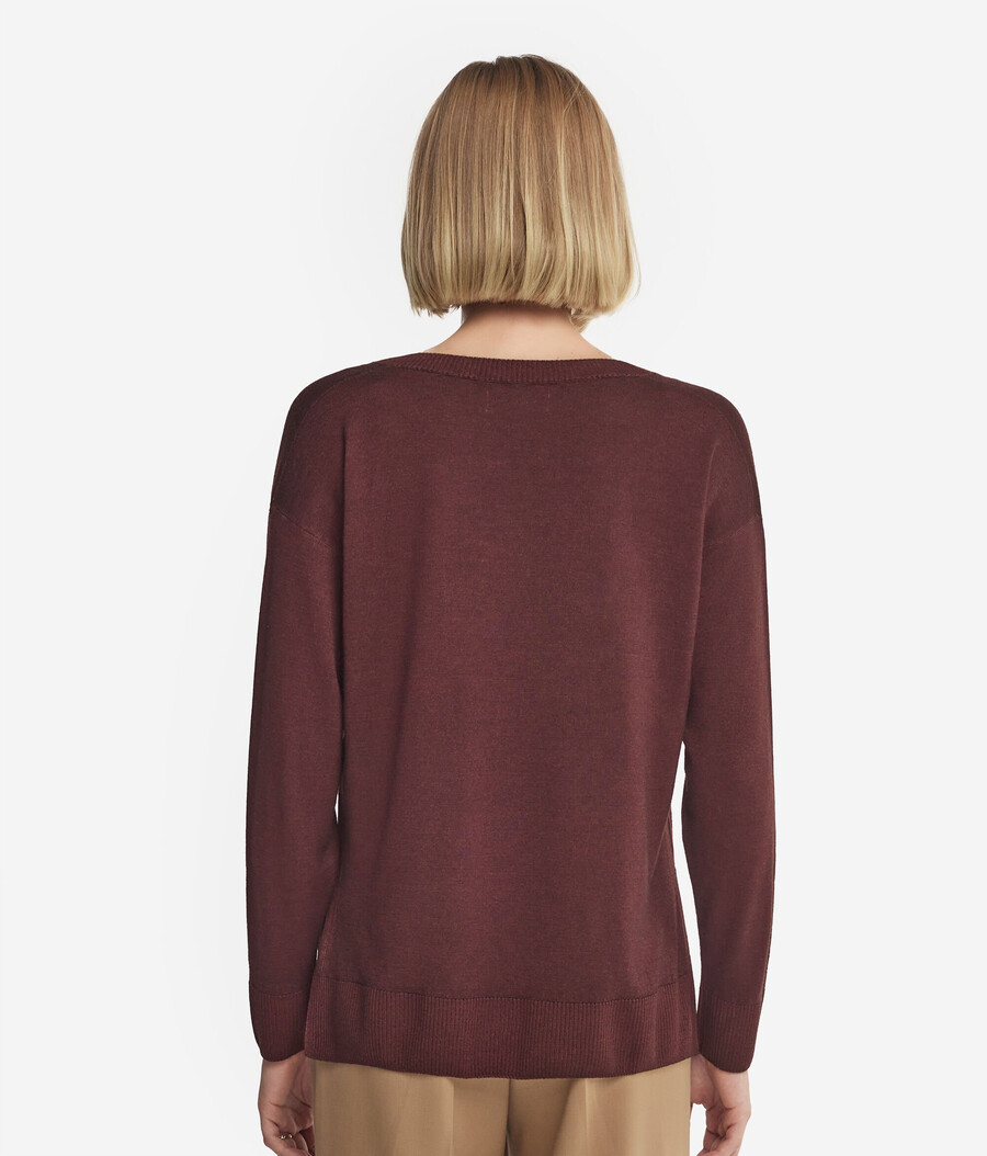 kaschmirpullover mit v-ausschnitt und schlitzen