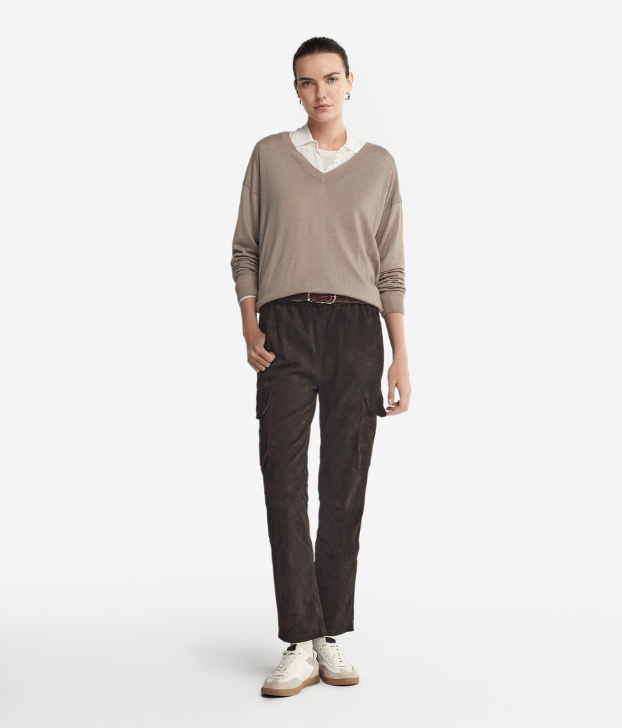 kaschmirpullover mit v-ausschnitt und schlitzen