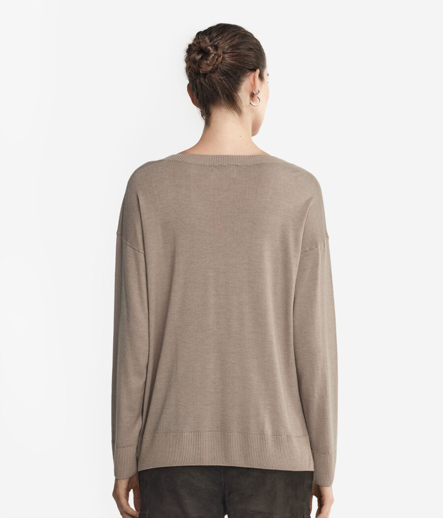 kaschmirpullover mit v-ausschnitt und schlitzen