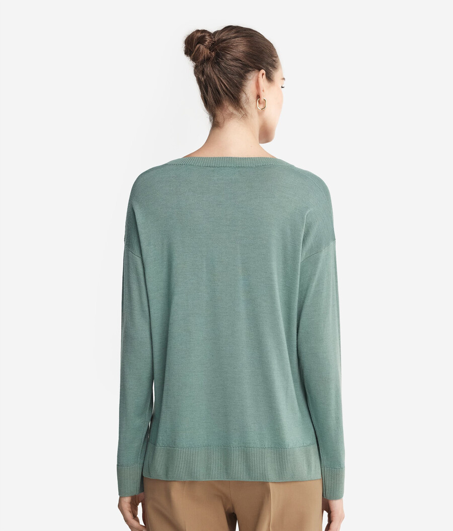 kaschmirpullover mit v-ausschnitt und schlitzen