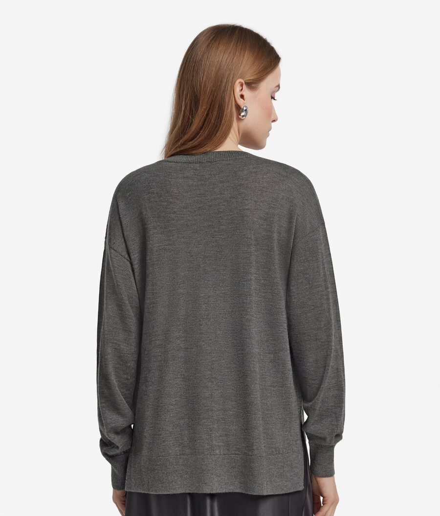 kaschmirpullover mit v-ausschnitt und schlitzen
