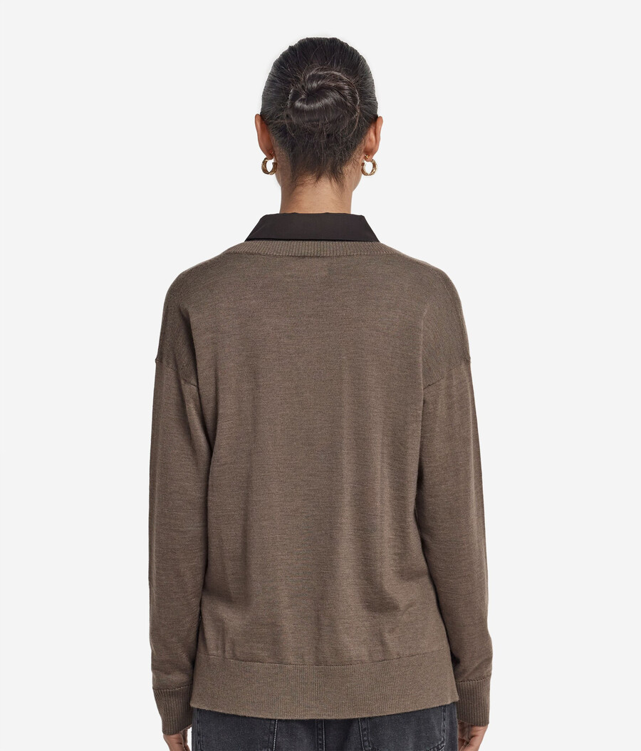 kaschmirpullover mit v-ausschnitt und schlitzen