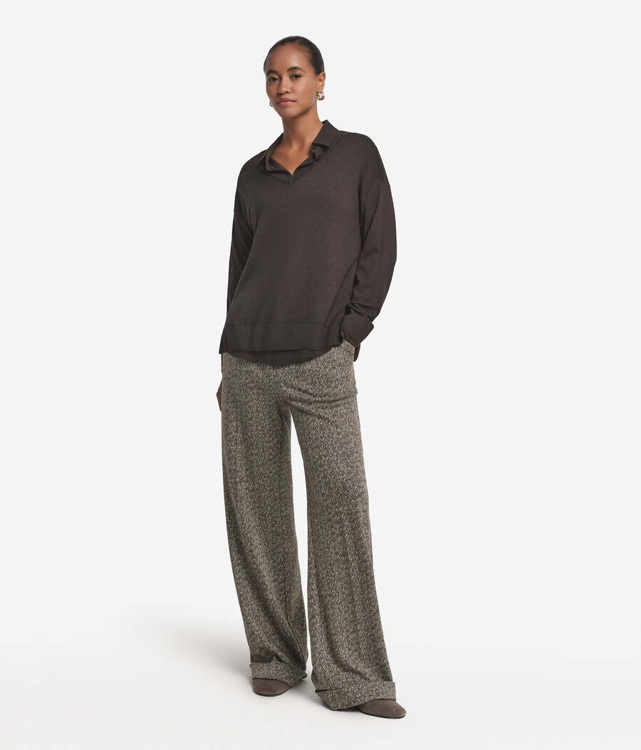 kaschmirpullover mit v-ausschnitt und schlitzen