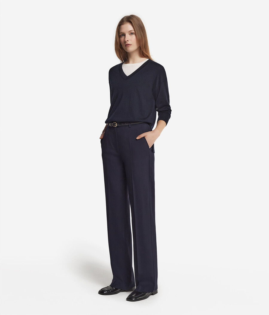 kaschmirpullover mit v-ausschnitt und schlitzen