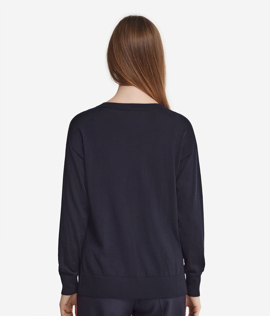 kaschmirpullover mit v-ausschnitt und schlitzen