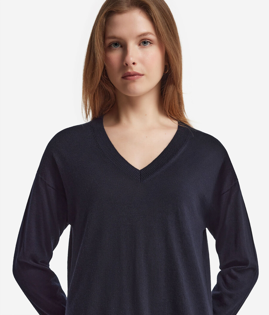 kaschmirpullover mit v-ausschnitt und schlitzen