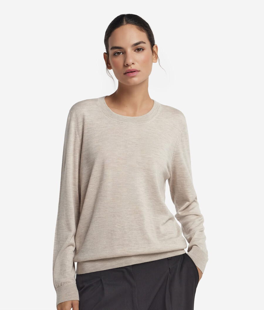 rundhals-pullover aus ultrafeinem kaschmir