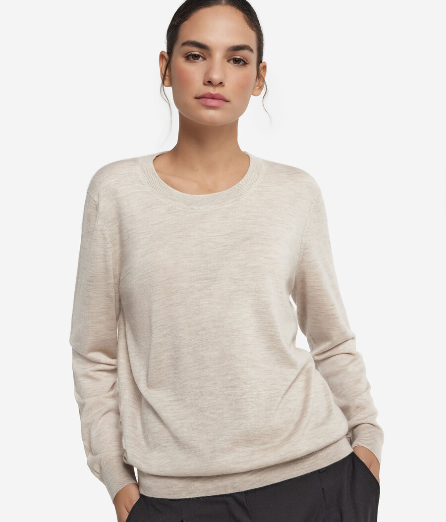 rundhals-pullover aus ultrafeinem kaschmir