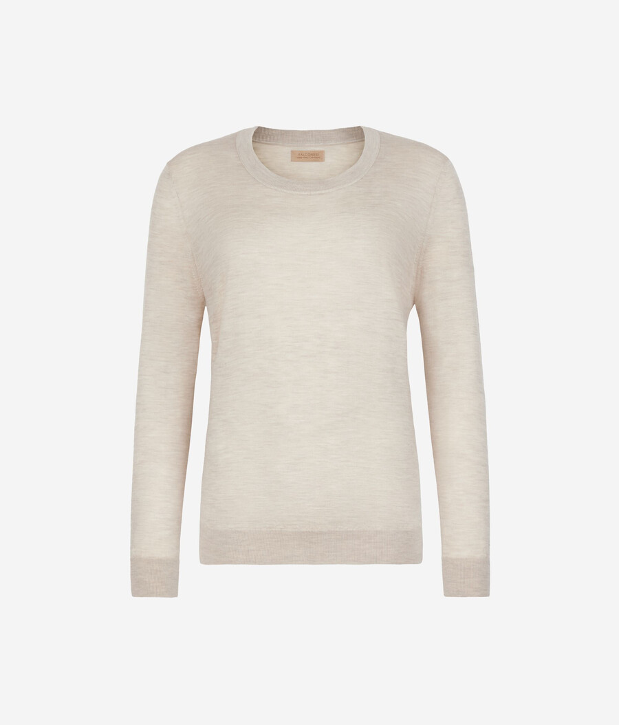 rundhals-pullover aus ultrafeinem kaschmir