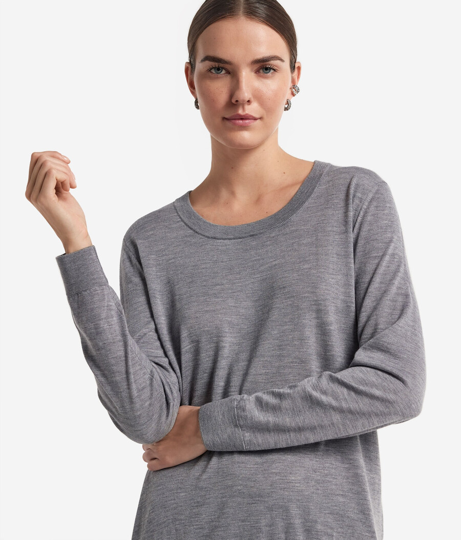 rundhals-pullover aus ultrafeinem kaschmir