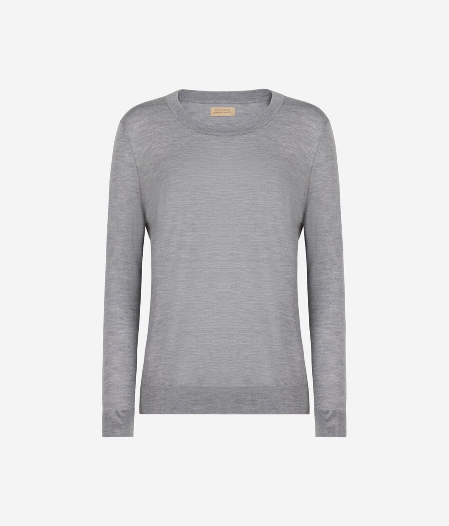 rundhals-pullover aus ultrafeinem kaschmir