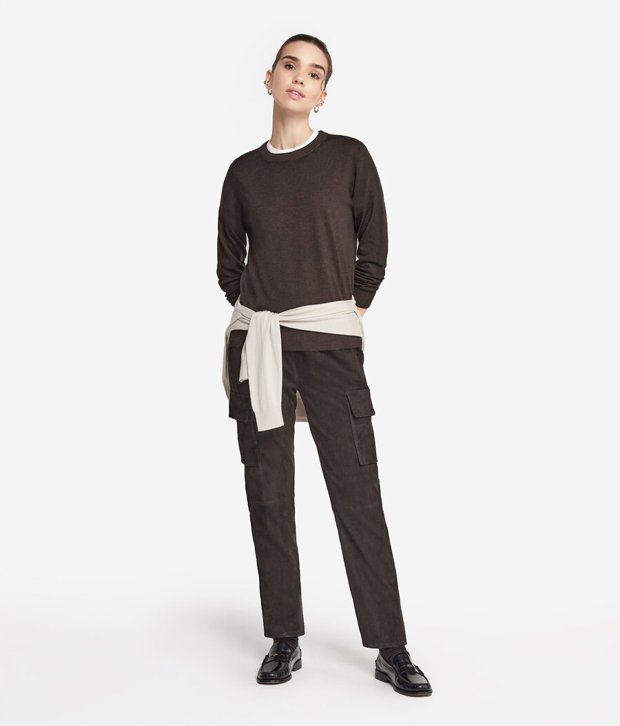 rundhals-pullover aus ultrafeinem kaschmir