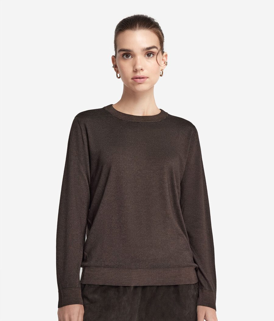 rundhals-pullover aus ultrafeinem kaschmir