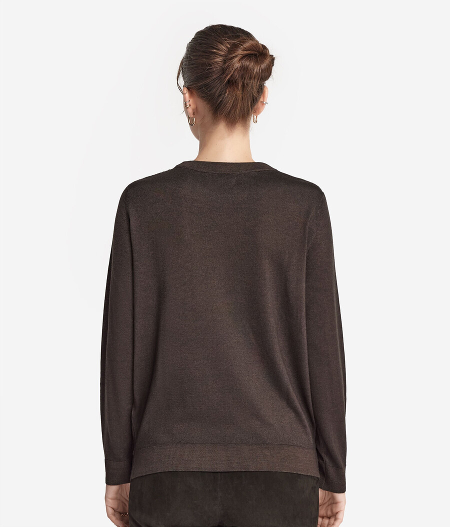 rundhals-pullover aus ultrafeinem kaschmir