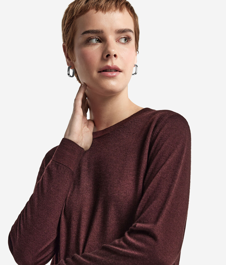 rundhals-pullover aus ultrafeinem kaschmir