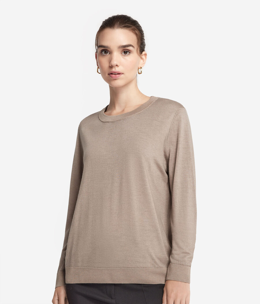 rundhals-pullover aus ultrafeinem kaschmir