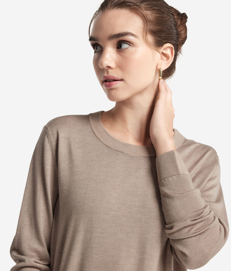 rundhals-pullover aus ultrafeinem kaschmir