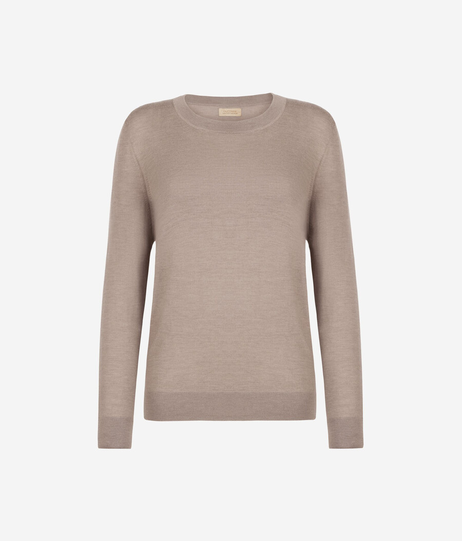rundhals-pullover aus ultrafeinem kaschmir