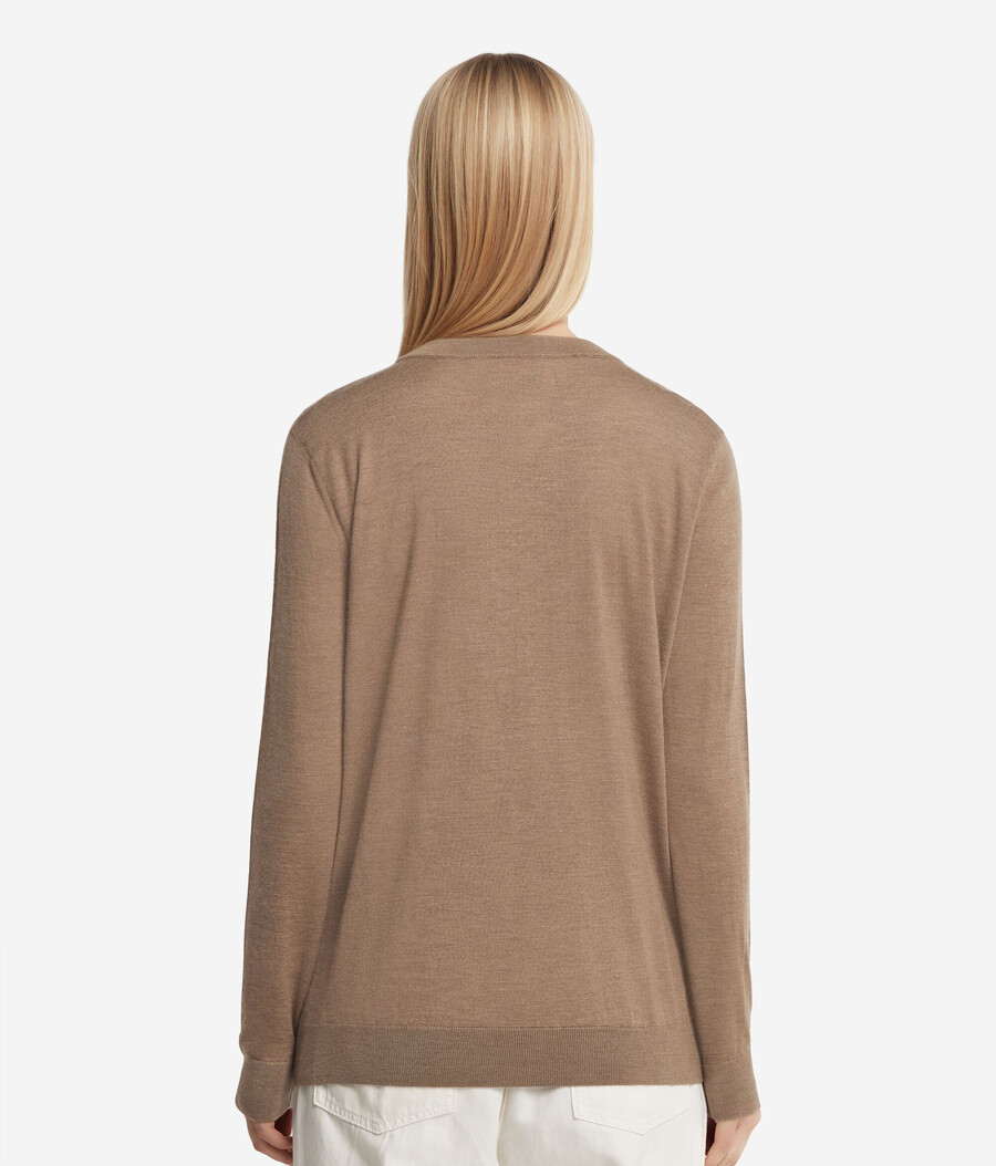 rundhals-pullover aus ultrafeinem kaschmir