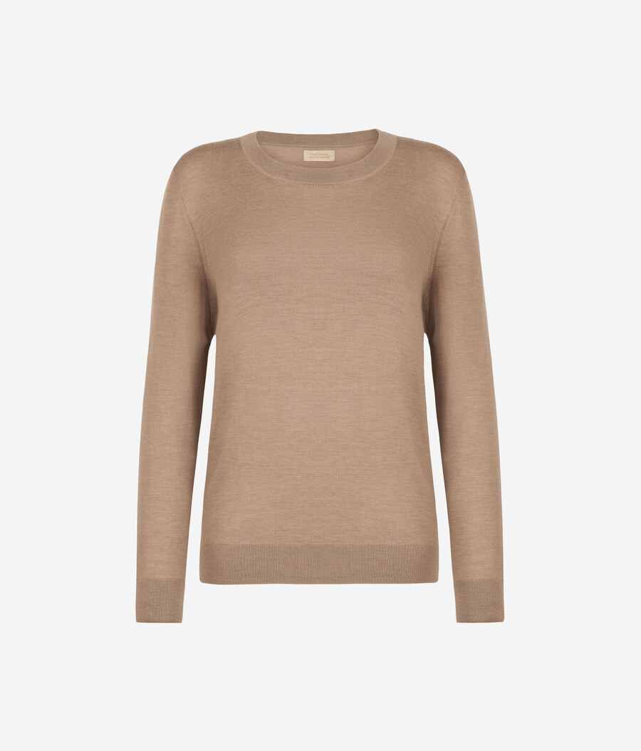 rundhals-pullover aus ultrafeinem kaschmir