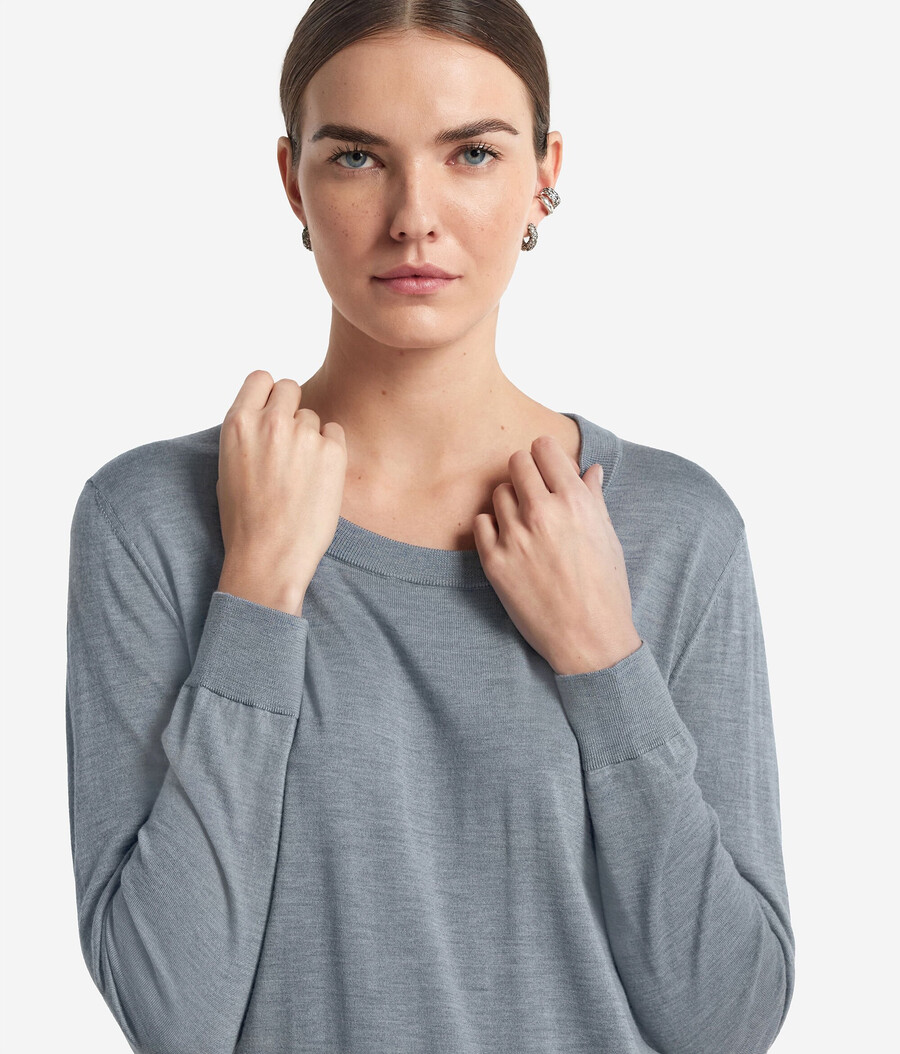 rundhals-pullover aus ultrafeinem kaschmir