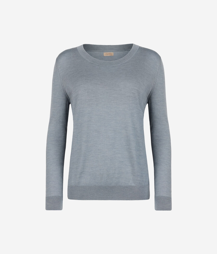 rundhals-pullover aus ultrafeinem kaschmir