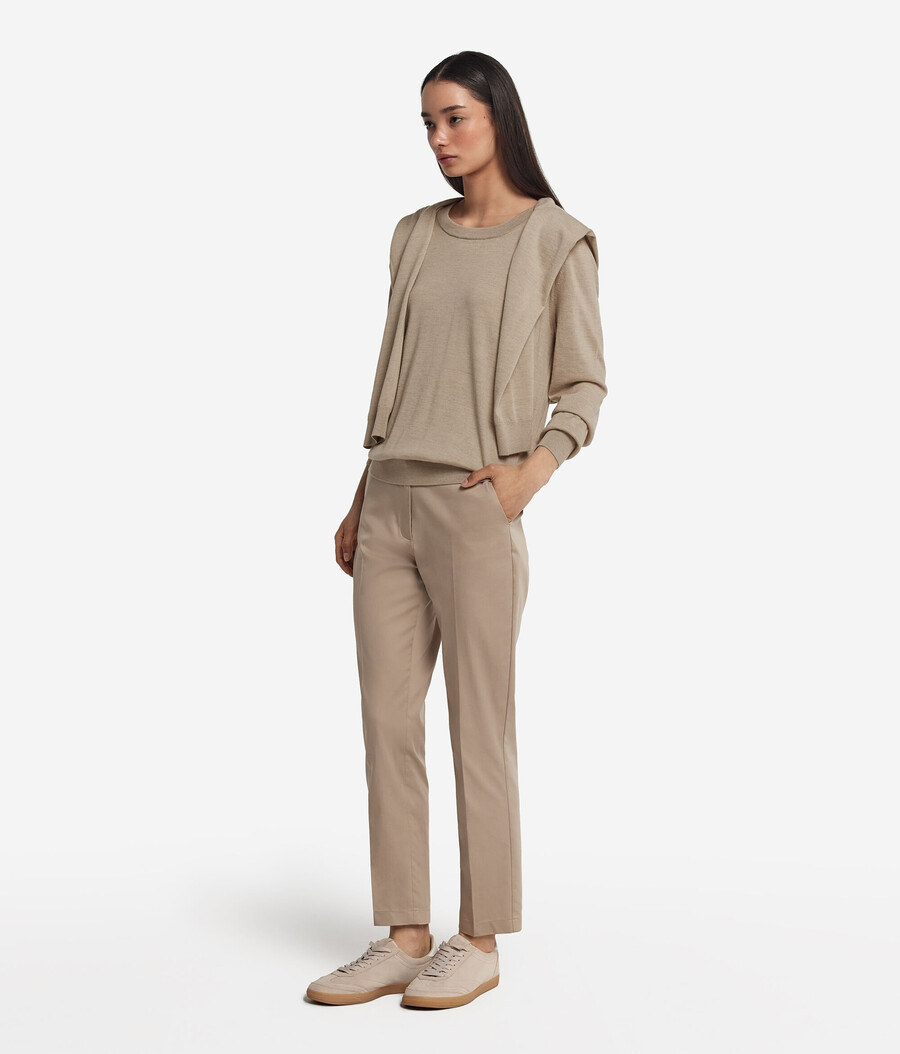 rundhals-pullover aus ultrafeinem kaschmir