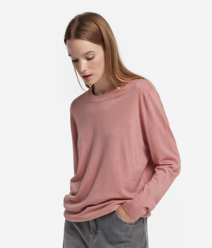 rundhals-pullover aus ultrafeinem kaschmir