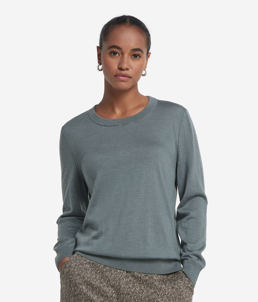rundhals-pullover aus ultrafeinem kaschmir