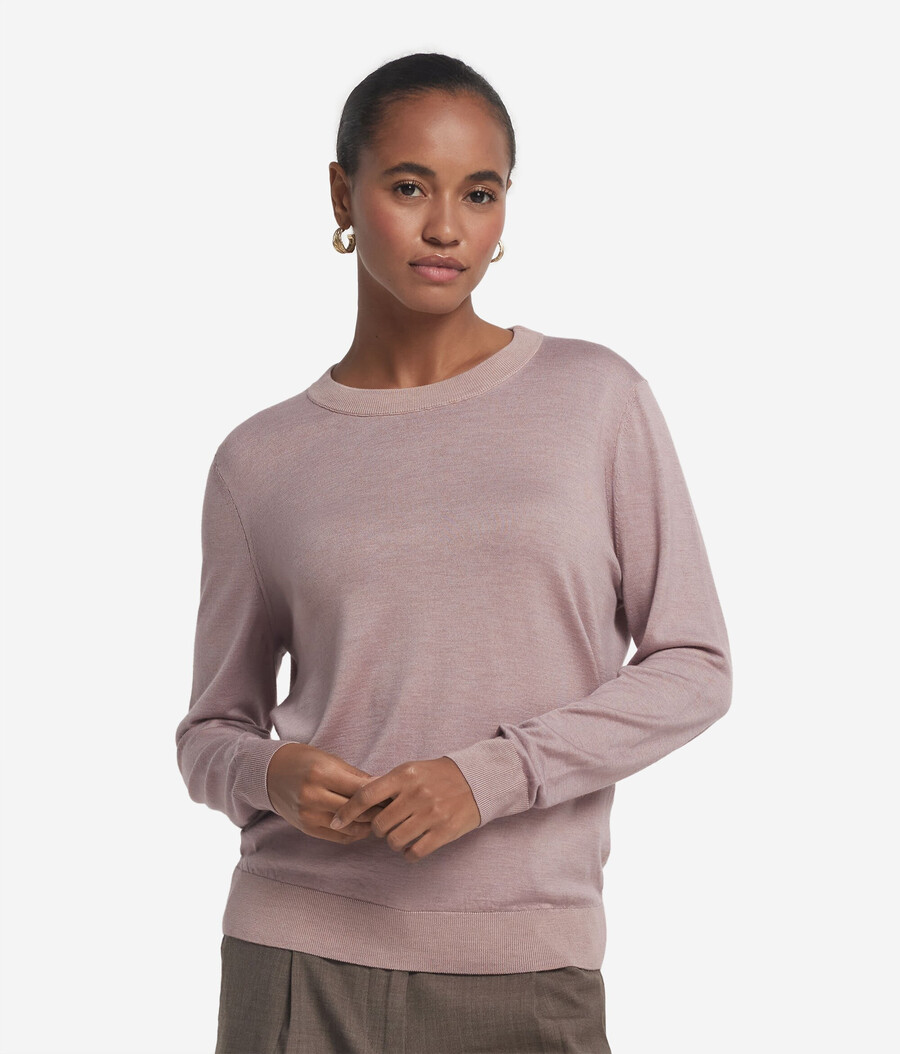 rundhals-pullover aus ultrafeinem kaschmir