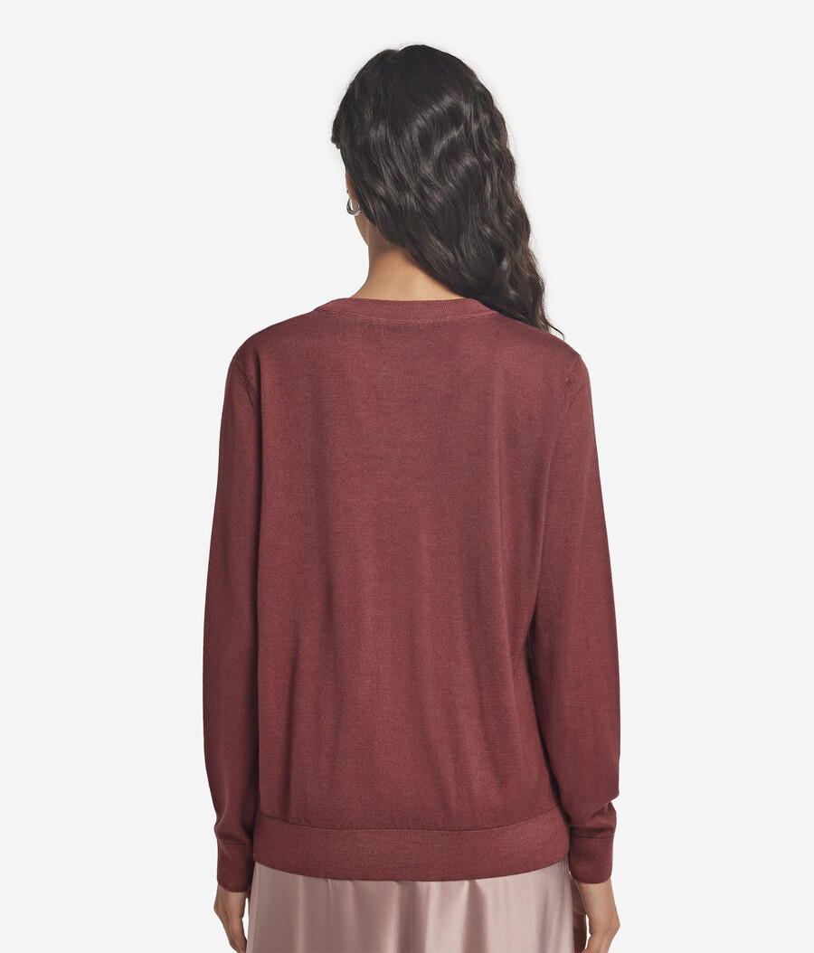rundhals-pullover aus ultrafeinem kaschmir