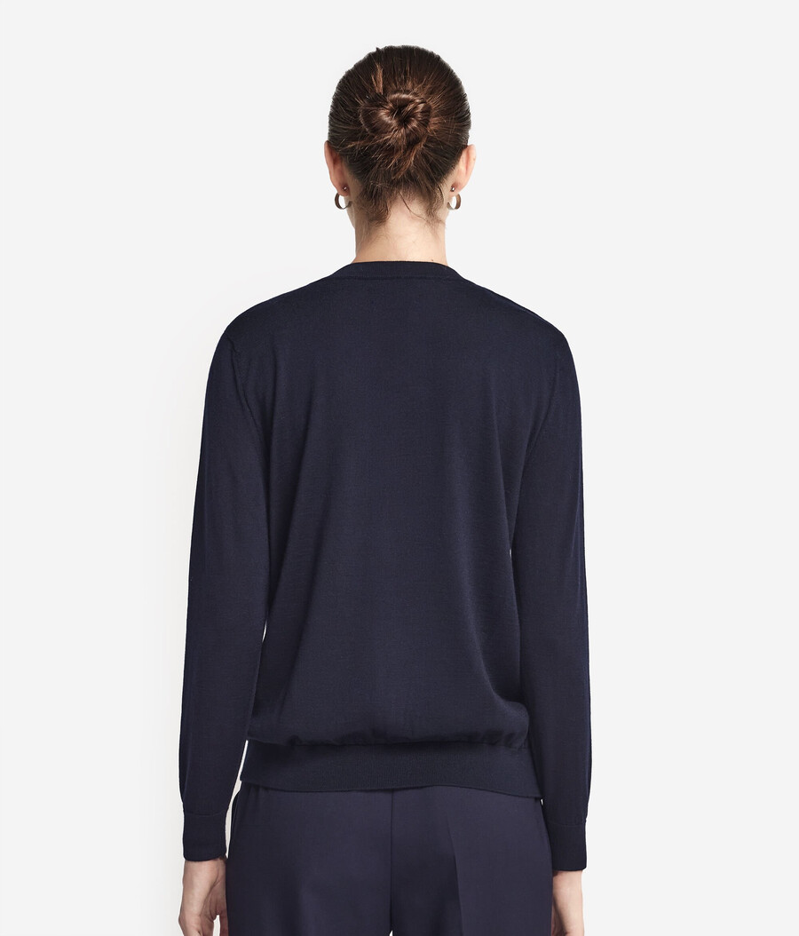 rundhals-pullover aus ultrafeinem kaschmir