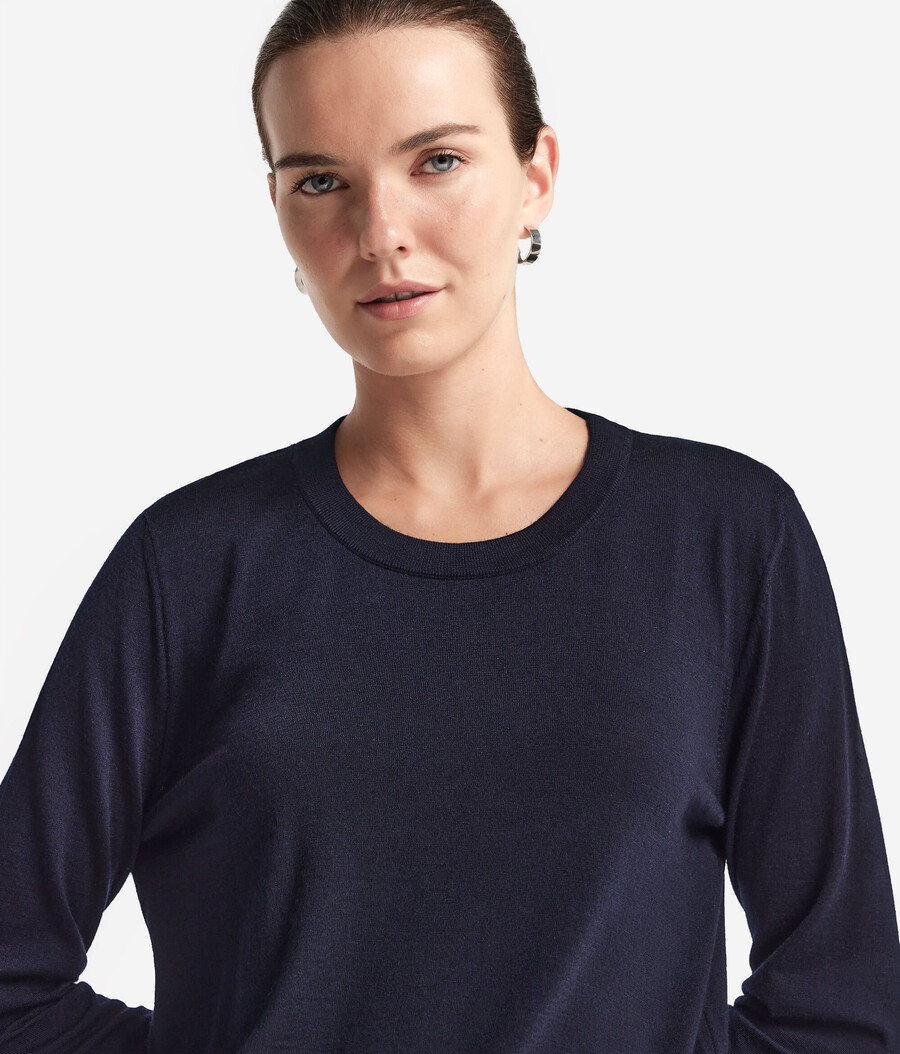 rundhals-pullover aus ultrafeinem kaschmir