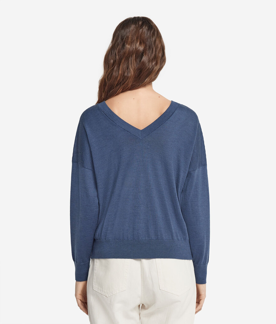 ultrafeiner kaschmirpullover mit doppeltem v-ausschnitt