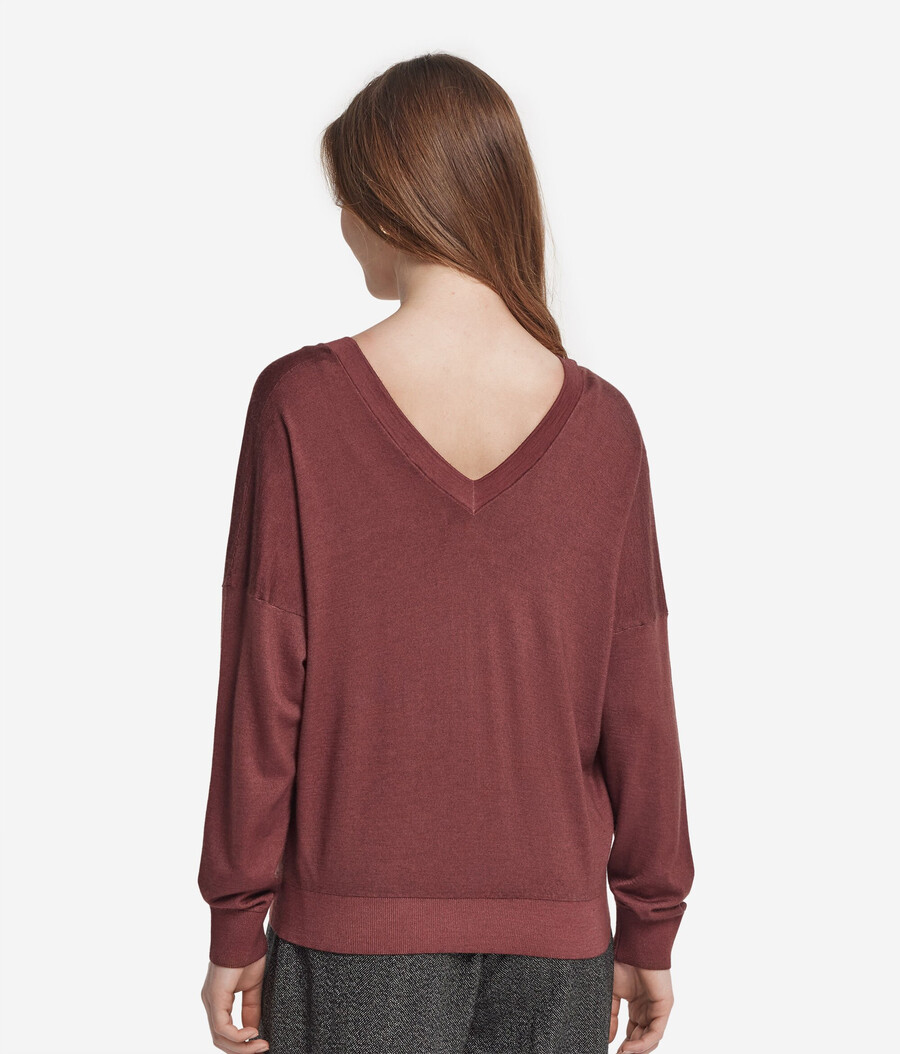 ultrafeiner kaschmirpullover mit doppeltem v-ausschnitt