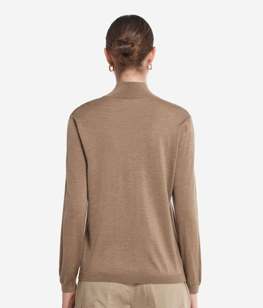 rollkragenpullover mit kaschmir-finish