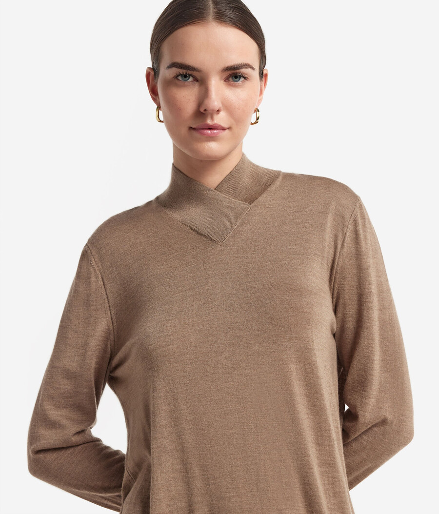 rollkragenpullover mit kaschmir-finish
