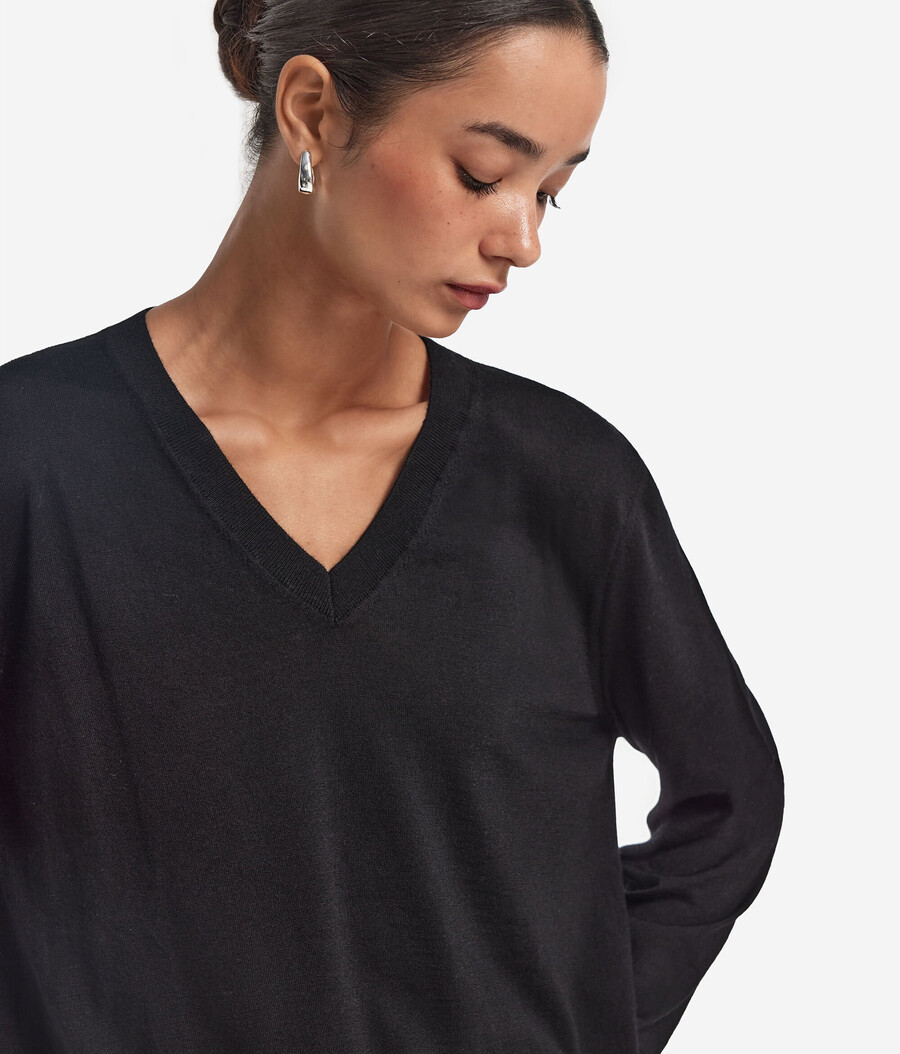 ultrafeiner kaschmirpullover mit v-ausschnitt