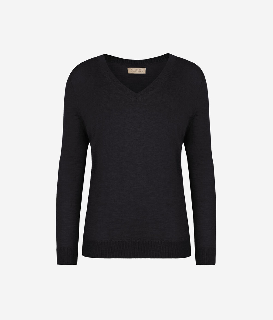 ultrafeiner kaschmirpullover mit v-ausschnitt