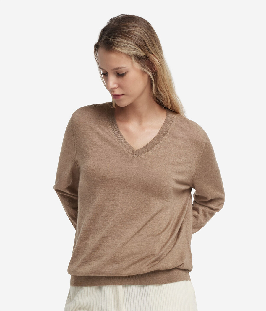 ultrafeiner kaschmirpullover mit v-ausschnitt
