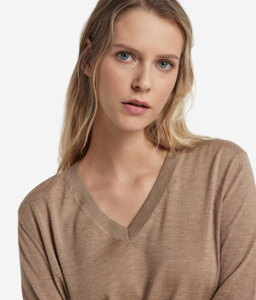 ultrafeiner kaschmirpullover mit v-ausschnitt