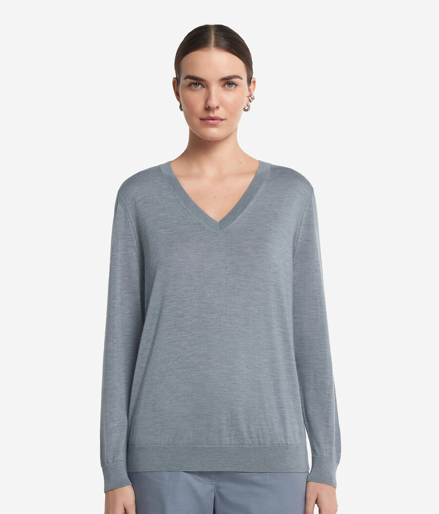 ultrafeiner kaschmirpullover mit v-ausschnitt