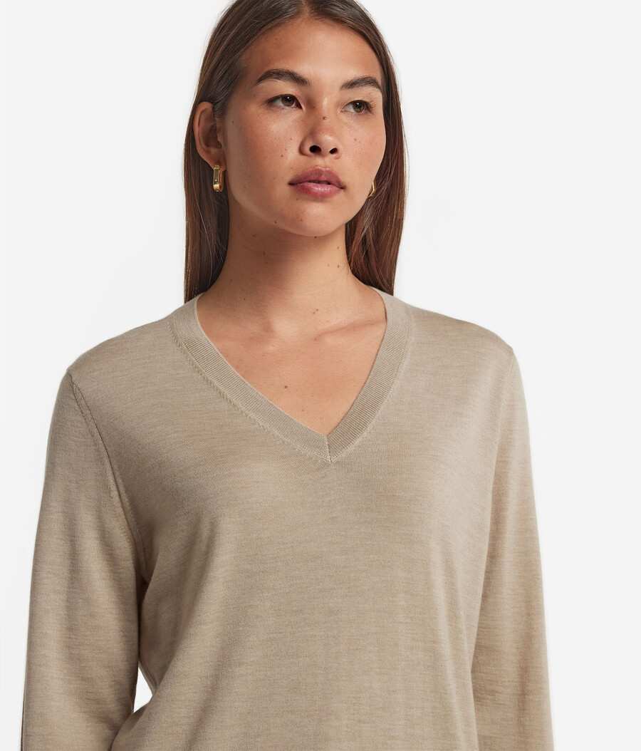 ultrafeiner kaschmirpullover mit v-ausschnitt