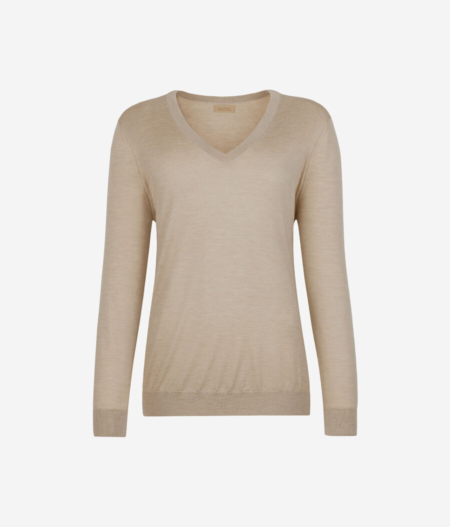 ultrafeiner kaschmirpullover mit v-ausschnitt