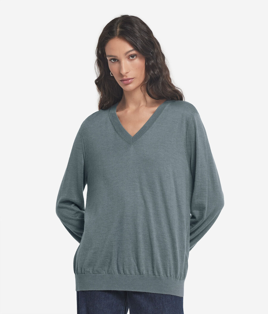 ultrafeiner kaschmirpullover mit v-ausschnitt